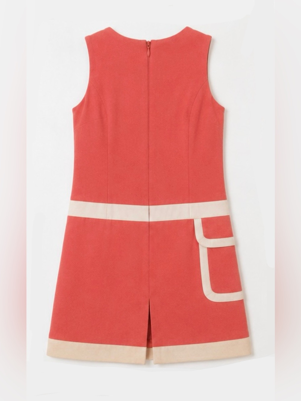 Handmade Vintage-Inspired Shift Dress - Coral/Salmon - Size Small - Picture 4 of 9